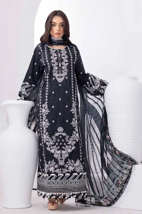 Gul Ahmed Monochrome Black & White – 3PC Unstitched Embroidered Lawn Suit with Dobby Silk Dupatta SSM-32034