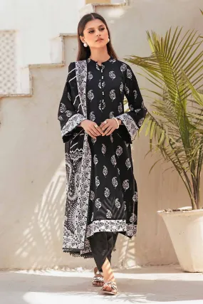 Gul Ahmed Monochrome Black & White – 3PC Unstitched Printed Lawn Suit B-32030