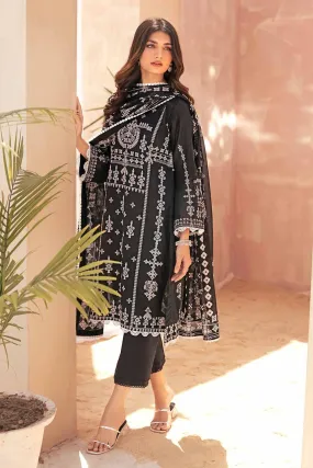 Gul Ahmed Monochrome Black & White – 3PC Unstitched Printed Lawn Suit B-32038