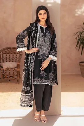 Gul Ahmed Monochrome Black & White – 3PC Unstitched Printed Lawn Suit B-32039