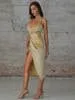 Halter Reflective Smooth Elegant Club Dress