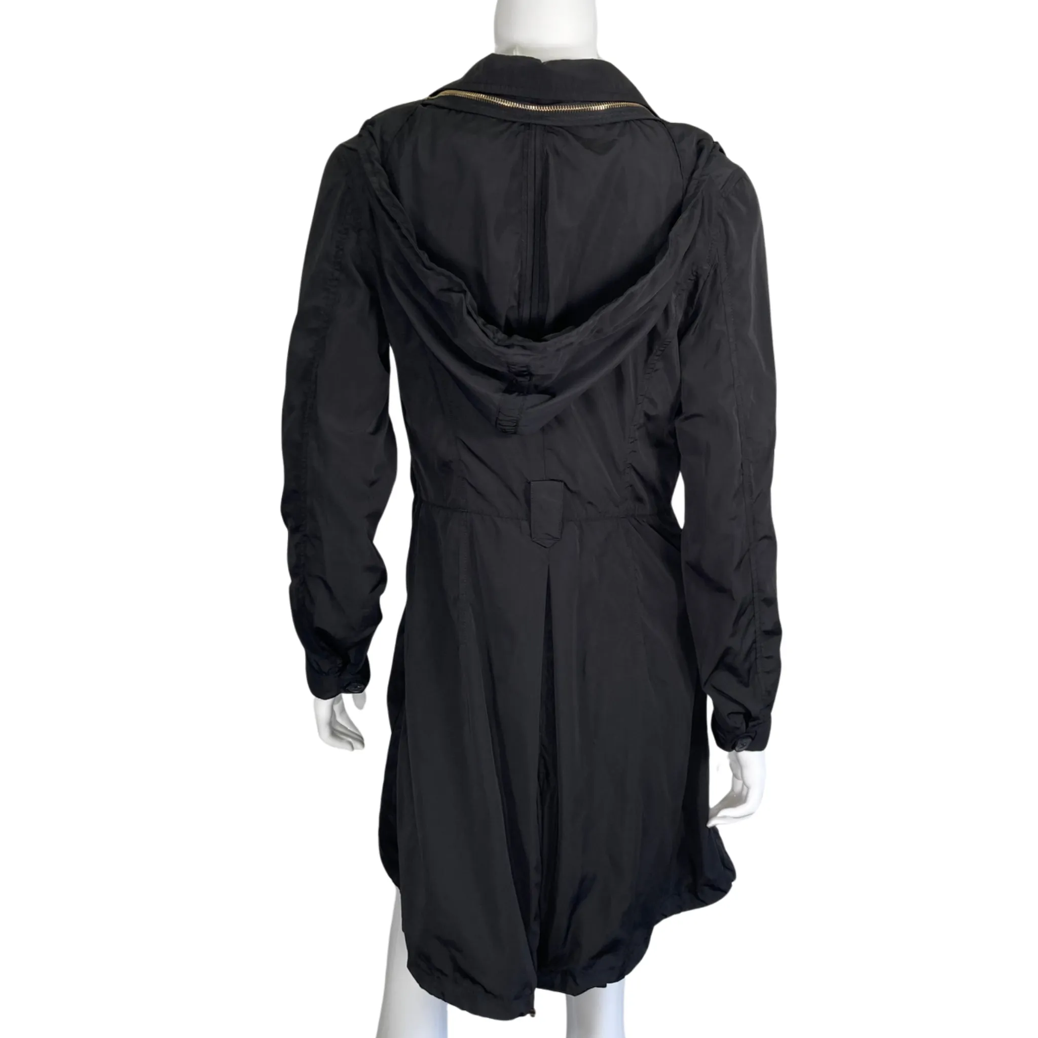 Henri Bendel Black Sleek Trench Raincoat