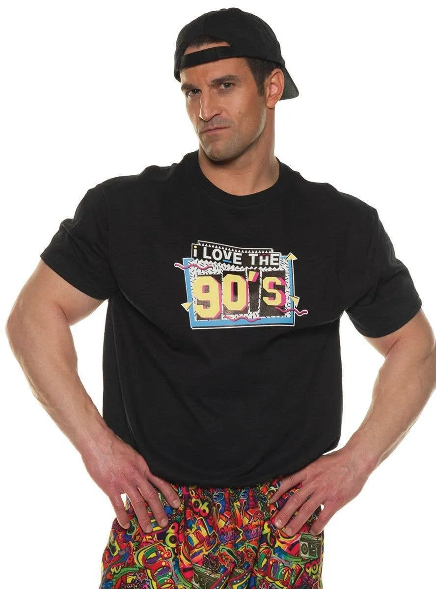 I Love The 90s Mens Black Plus Size Costume Shirt