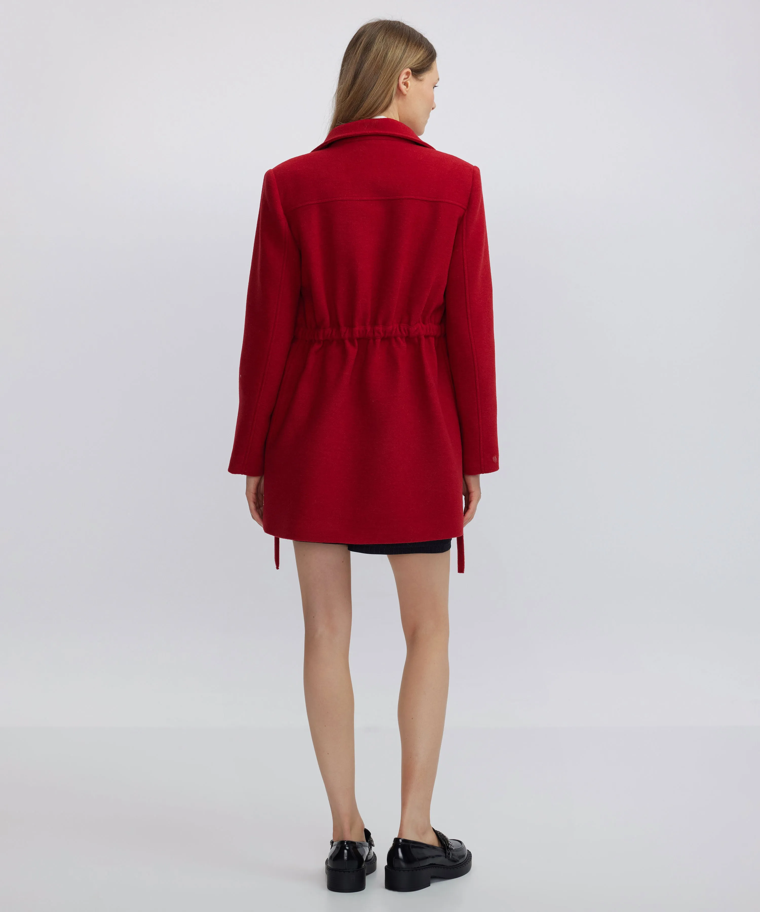 Ipekyol Coat With Wide Pockets And Belt Red