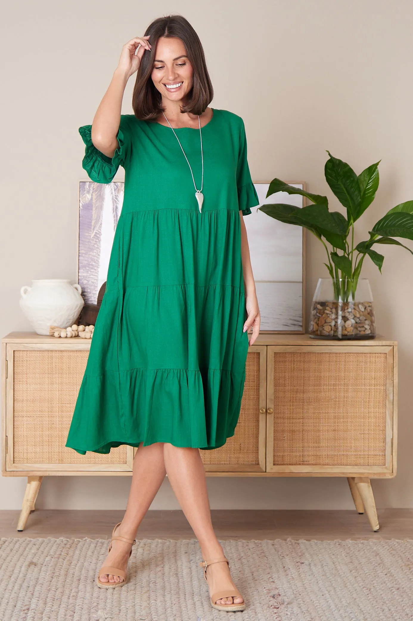 Jackson Linen Dress - Green