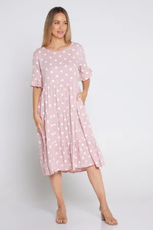 Jackson Linen Dress - Pink Spot