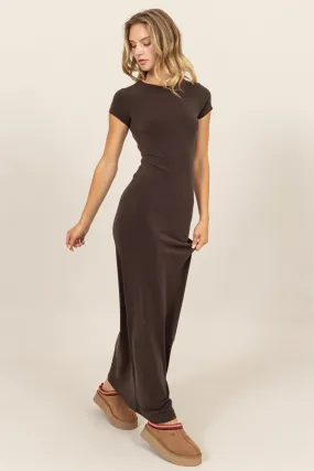 Jersey Short Sleeve Bodycon Maxi Dress