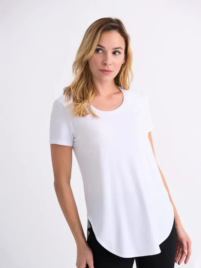 Joseph Ribkoff T White Round Neck T-Shirt 183220 12