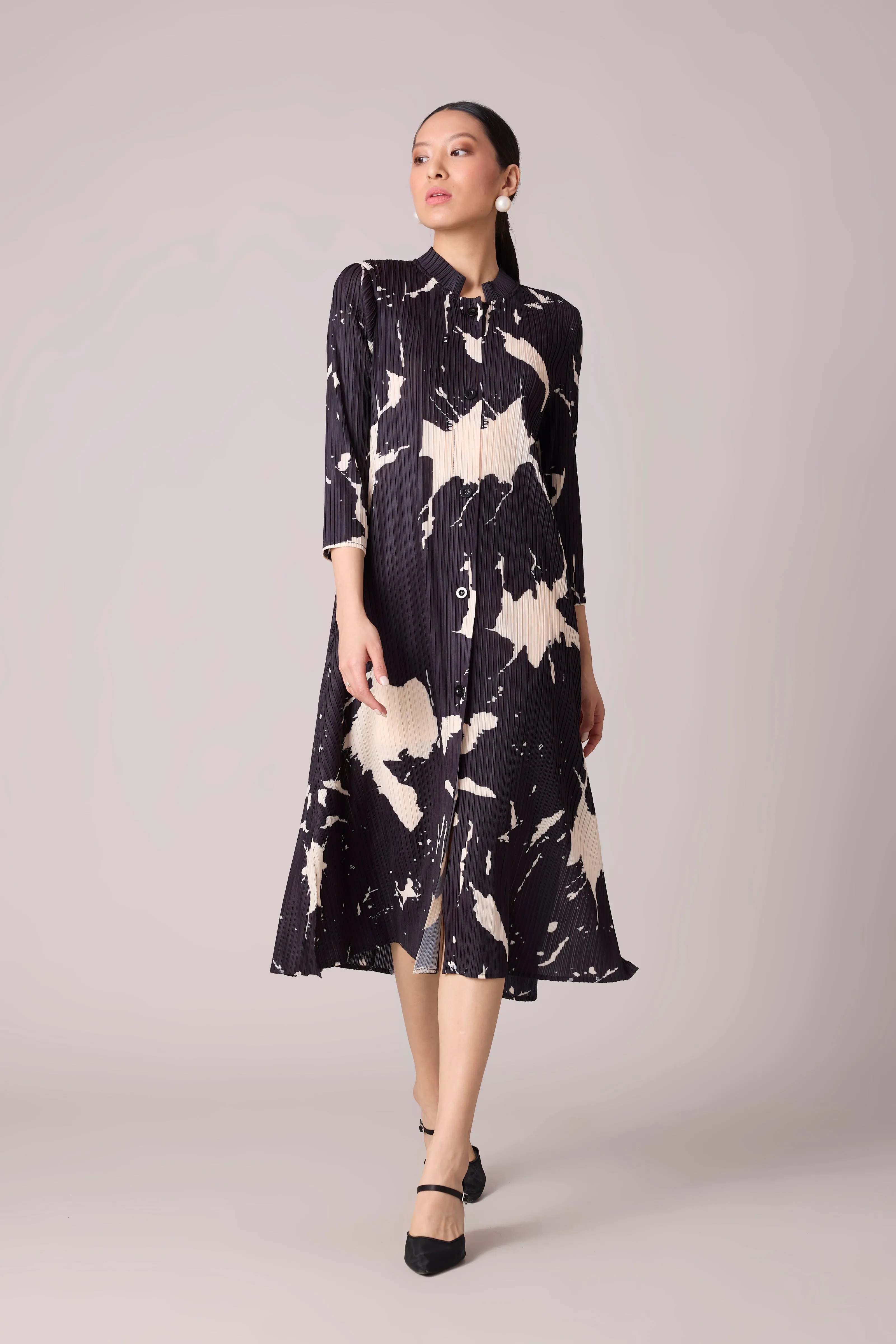 Julia Print Dress - Black