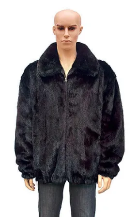 Kashani Black Full Mink Bomber Fur Coat