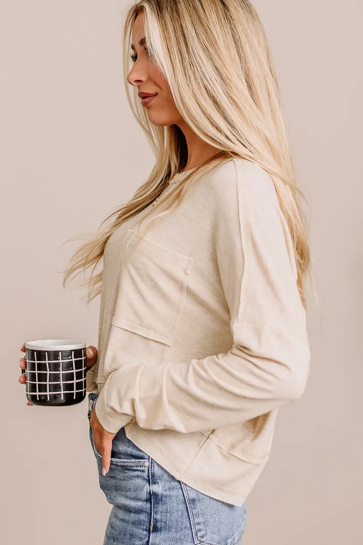 Keep The Basic's Cropped Pocket Top | Oatmeal