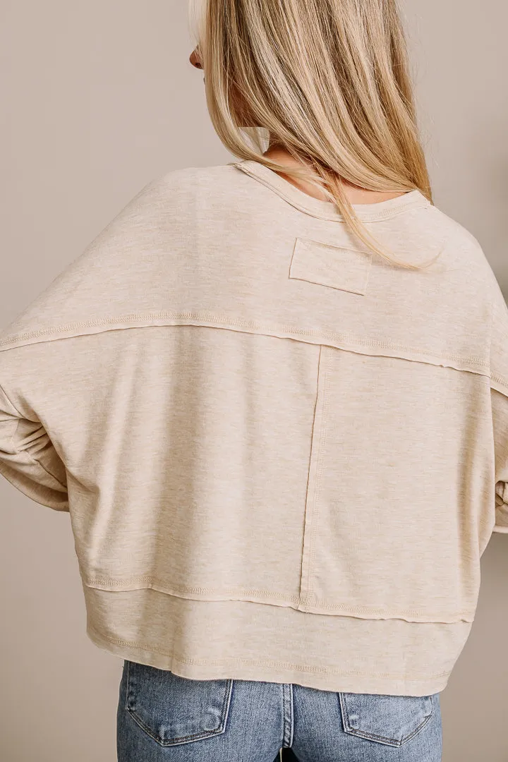 Keep The Basic's Cropped Pocket Top | Oatmeal