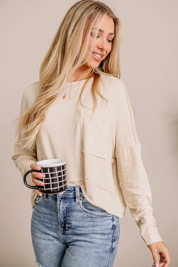 Keep The Basic's Cropped Pocket Top | Oatmeal