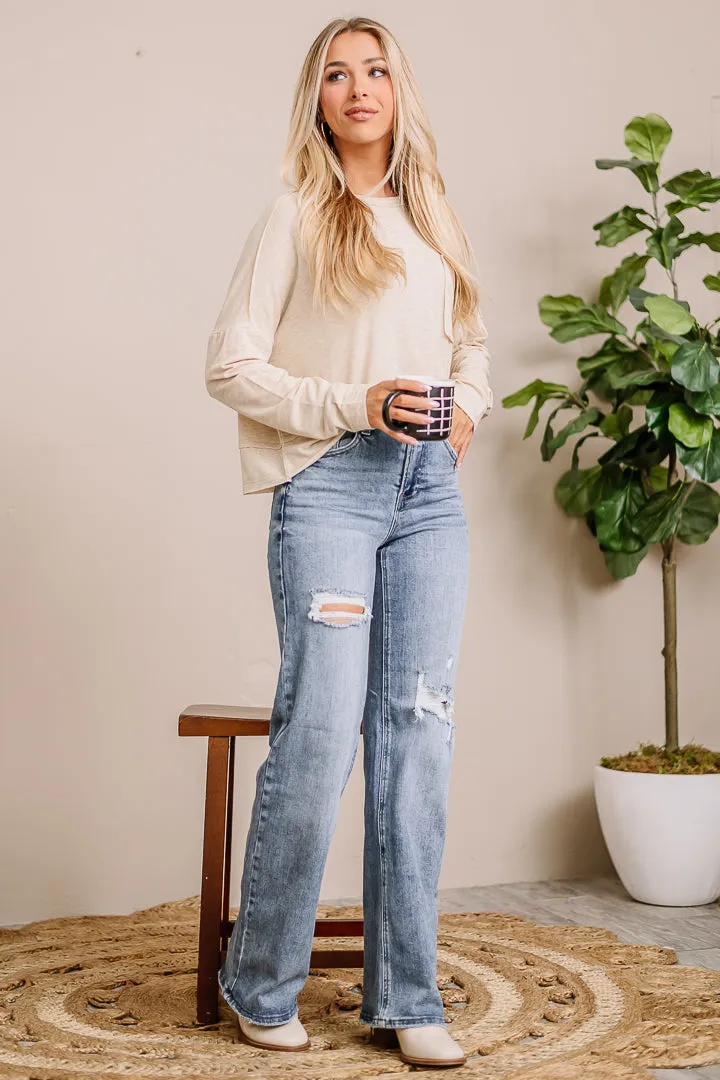 Keep The Basic's Cropped Pocket Top | Oatmeal