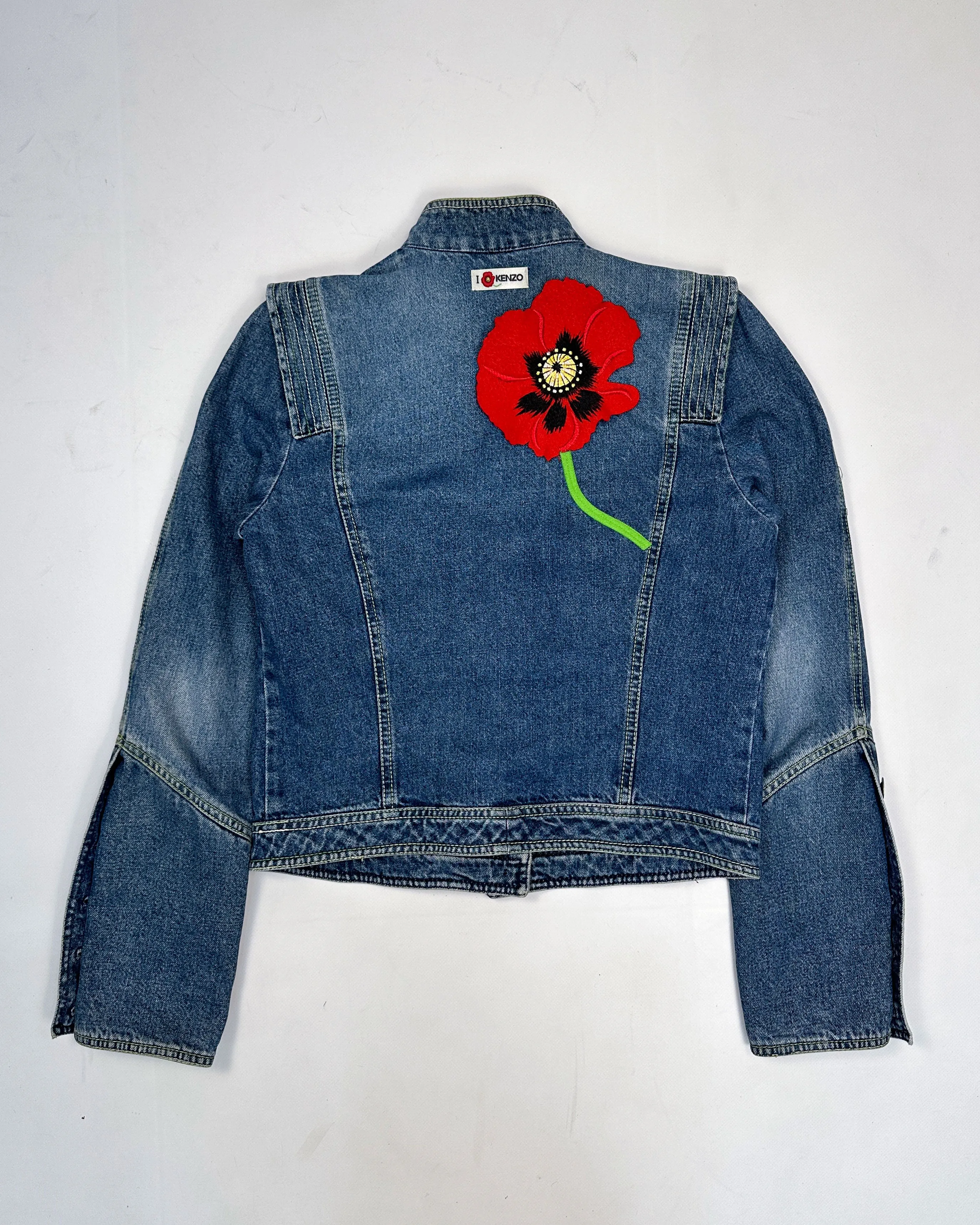 Kenzo Flower Embroidery Denim Jacket 1990's