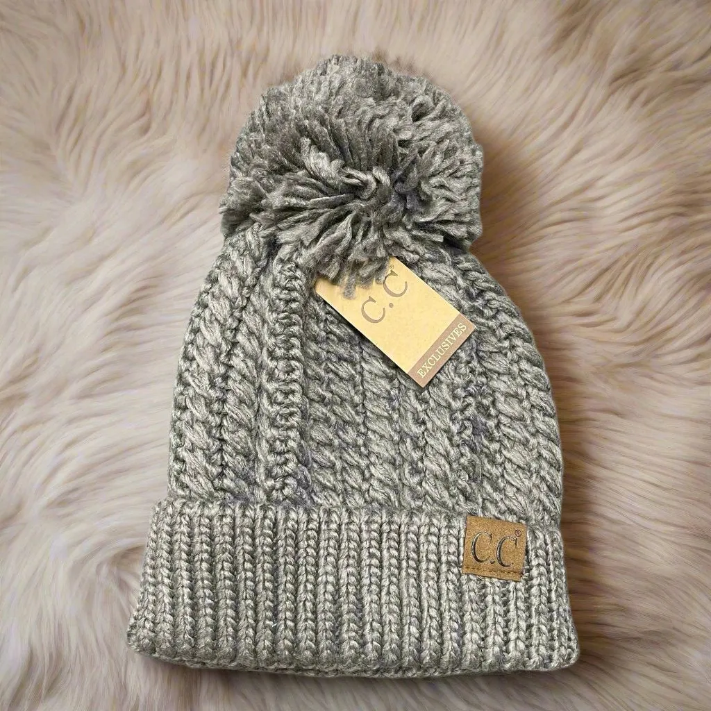 KNITTY GRITTY BEANIE by C.C. (Taupe)