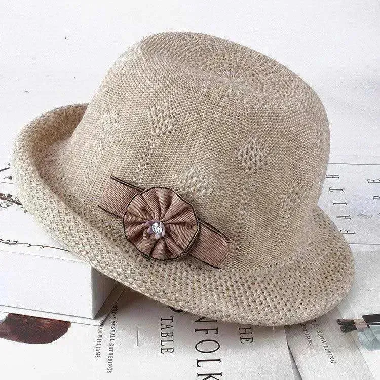 Korean Style Flower Knit Sun Hats for Women