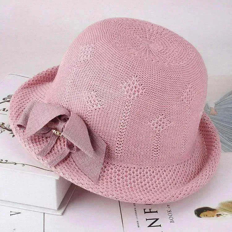 Korean Style Flower Knit Sun Hats for Women