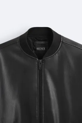 LEATHER BOMBER BLACK