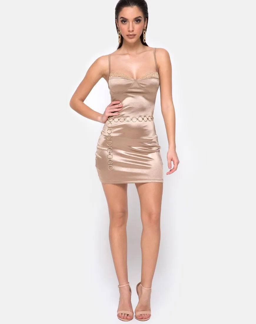 Lesty Bodycon Dress in Gold