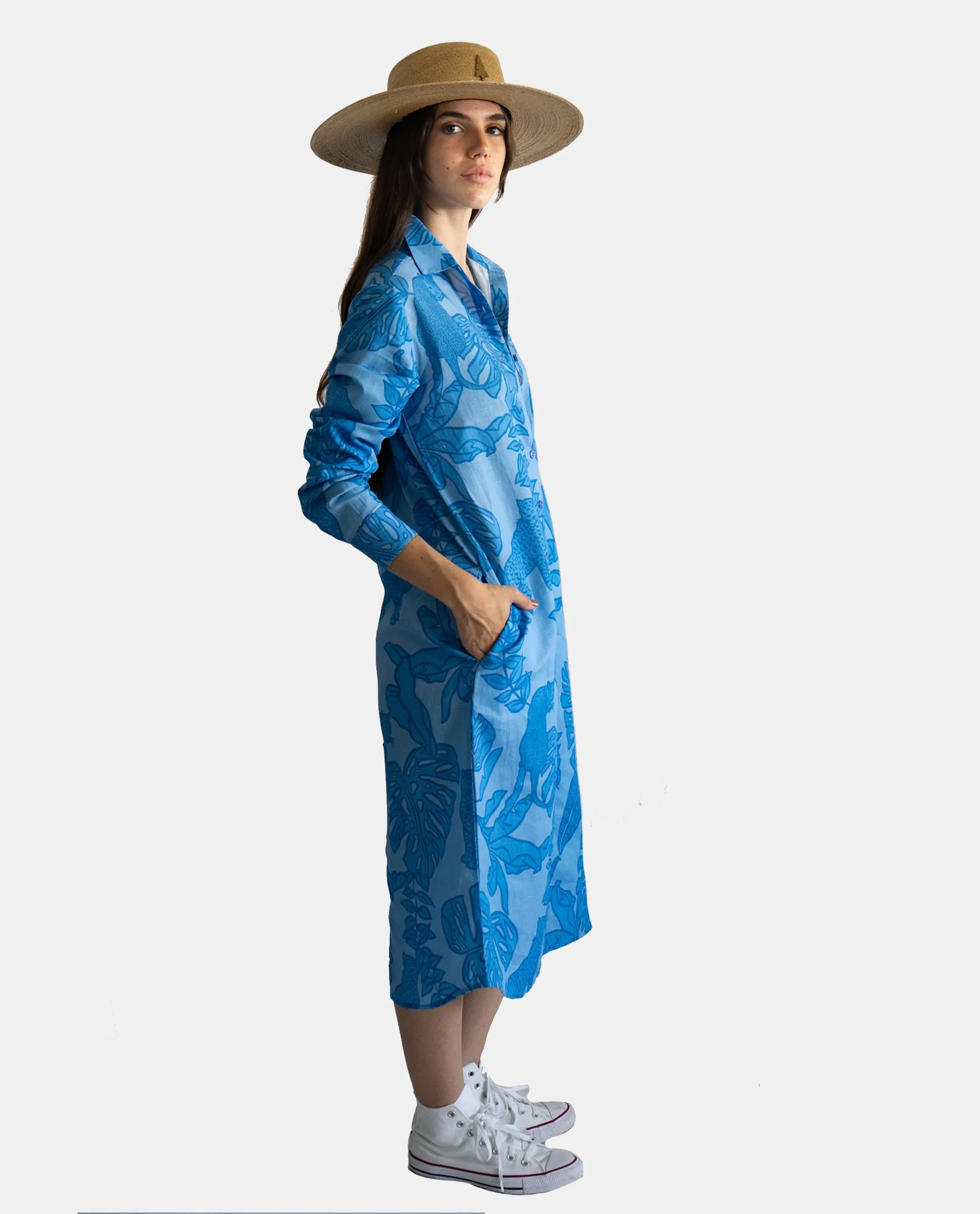 Life in Colors Blue Shirt Dress