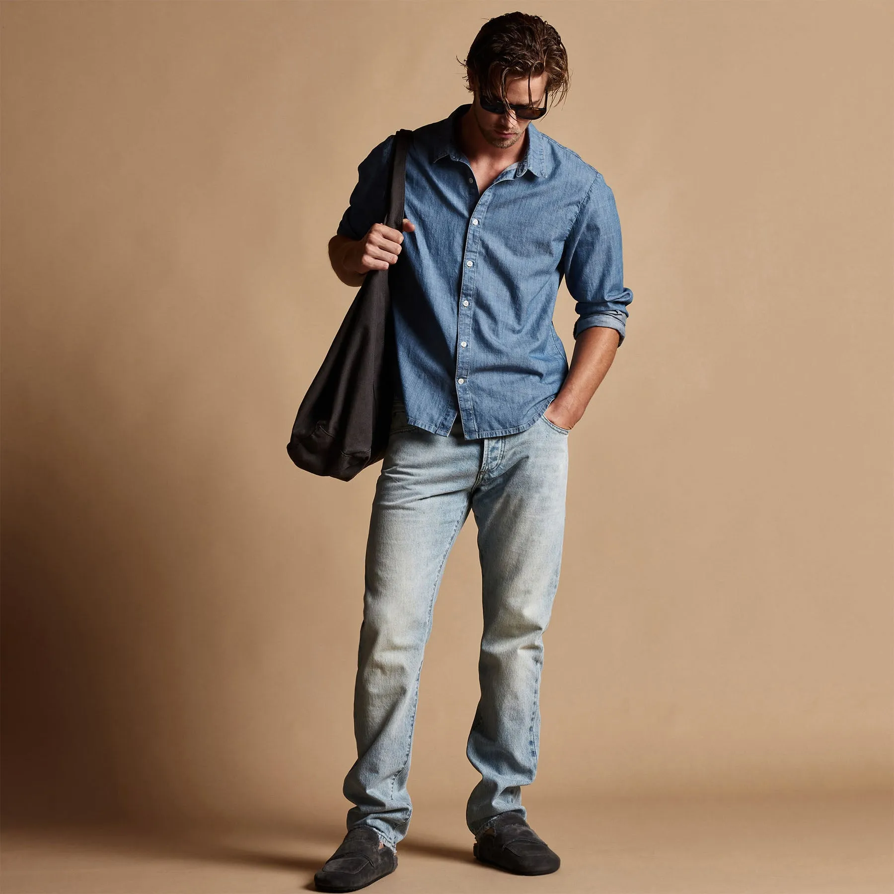 Lightweight Denim Shirt - Light Wash