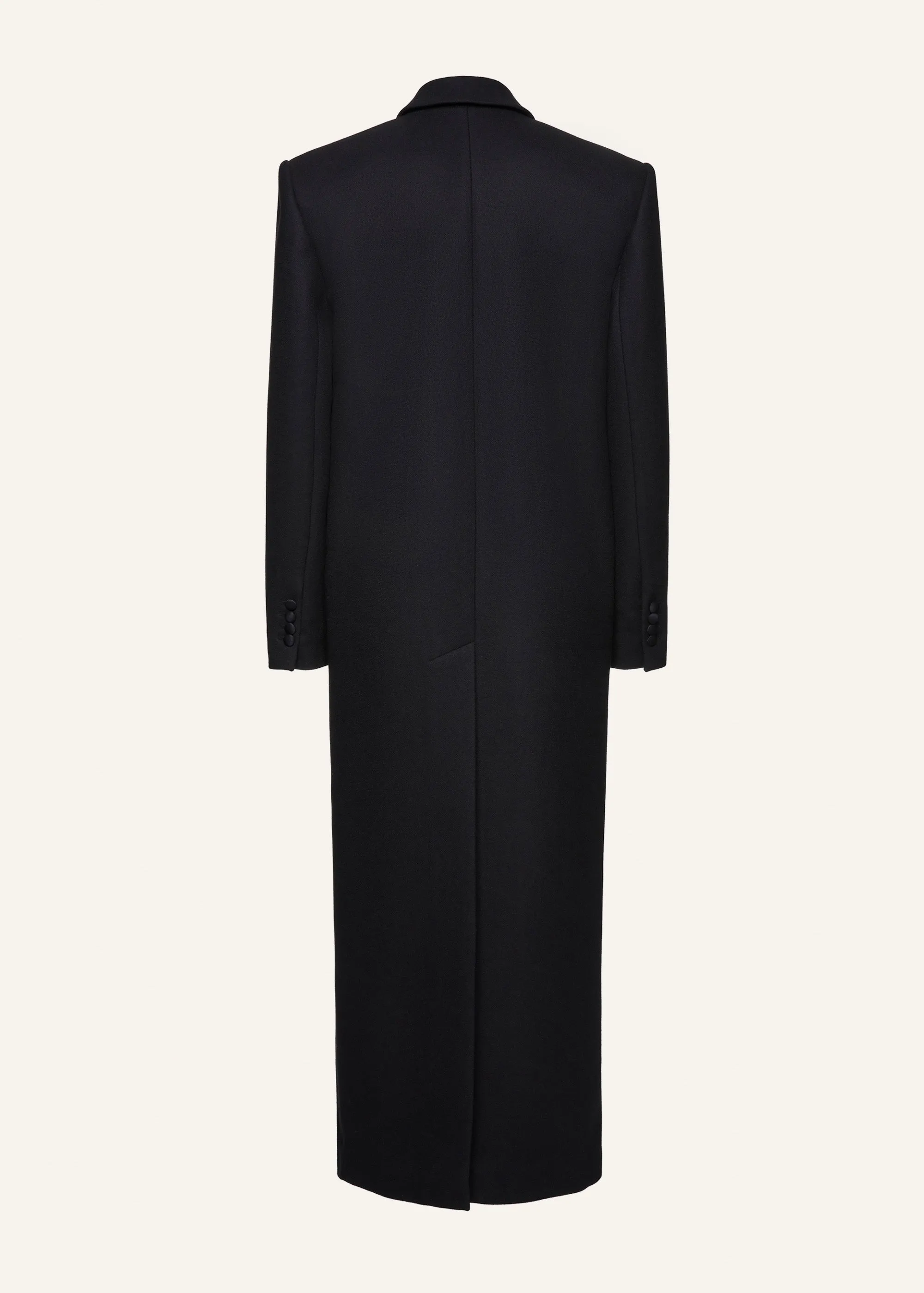 Long classic wool coat in black