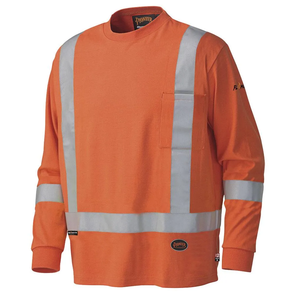 Long-Sleeved Shirt - Pioneer Hi-Viz Flame Resistant Cotton Safety Shirt, 339SFA / 340SFA