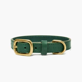 Luxury Emerald Green Leather Dog Collar – Soft & Durable