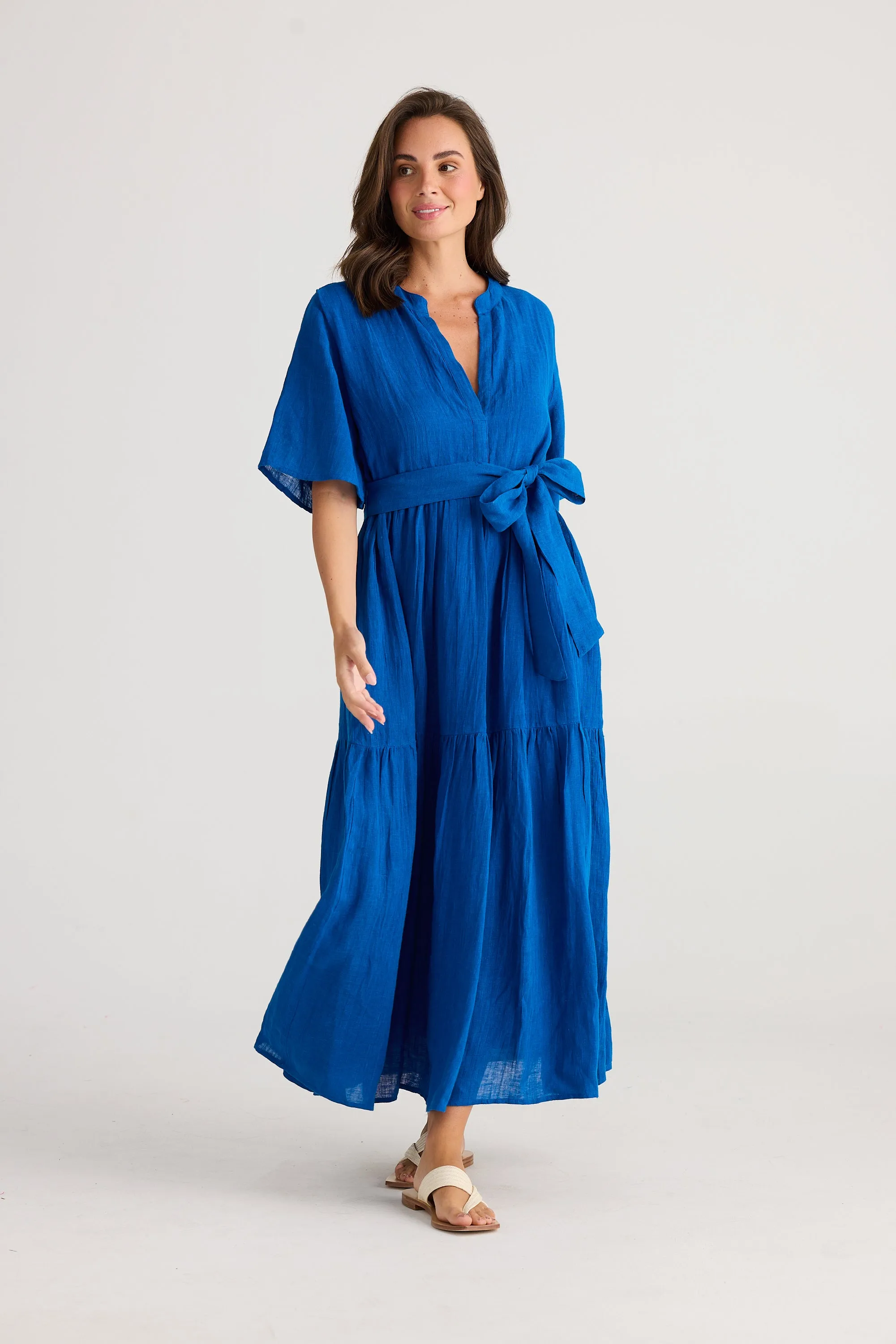 Lynwood Linen Dress - Sapphire