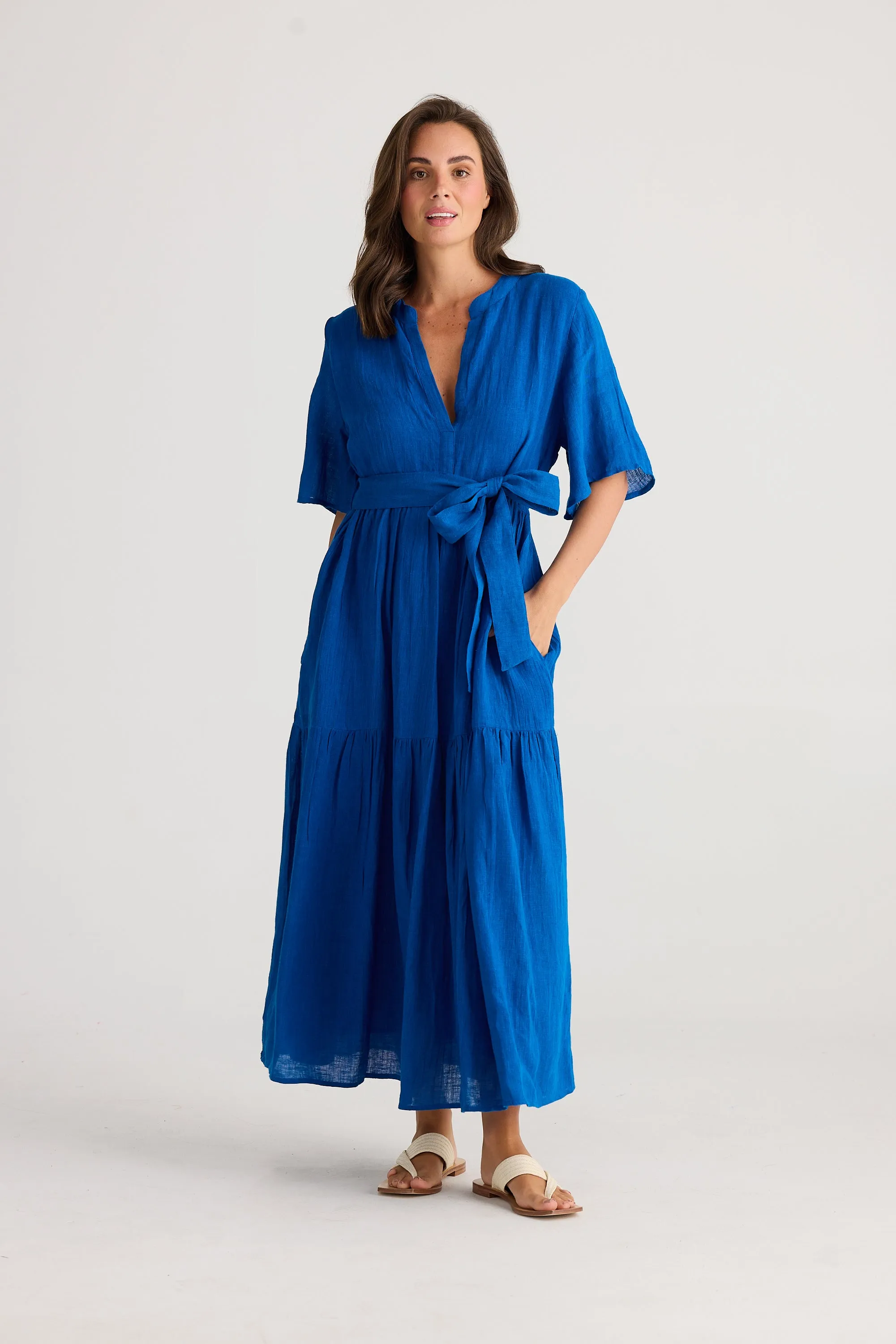 Lynwood Linen Dress - Sapphire