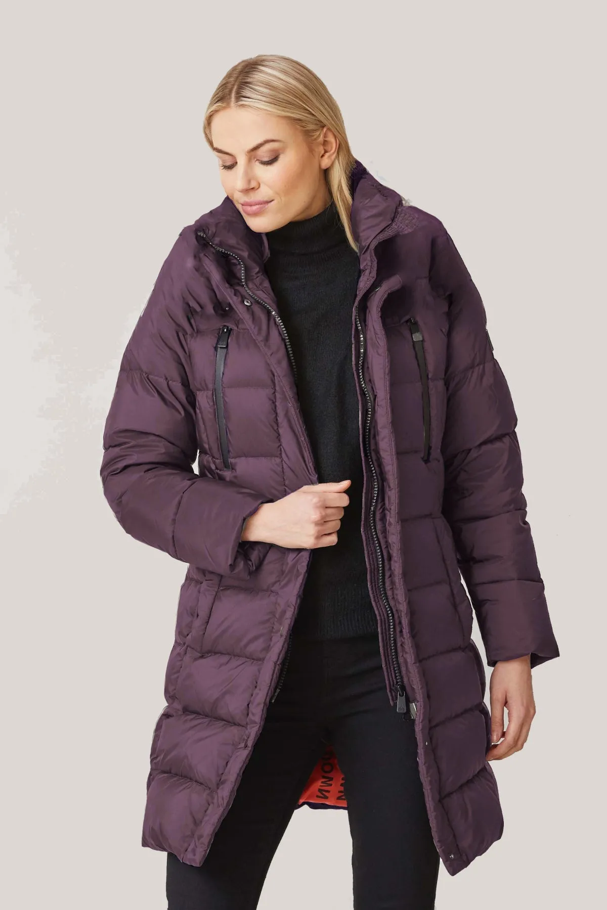 MADDY Down Coat with Removable Hood (No Fur) 2356