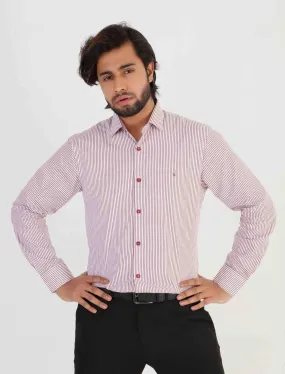 Maroon Stripe Formal Shirt