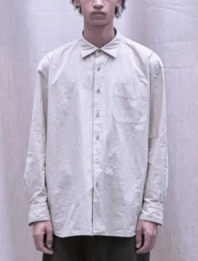 Max High-Count Typewriter Collar Shirt | Beige