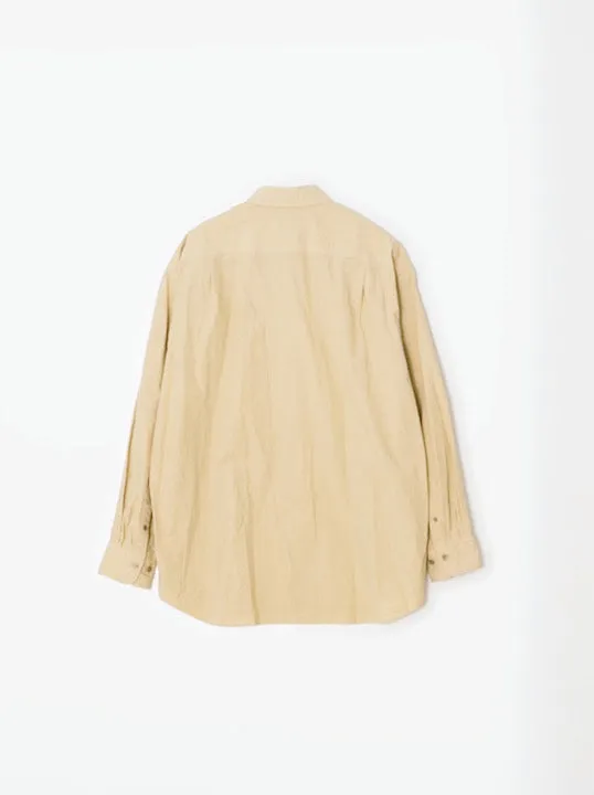 Max High-Count Typewriter Collar Shirt | Beige