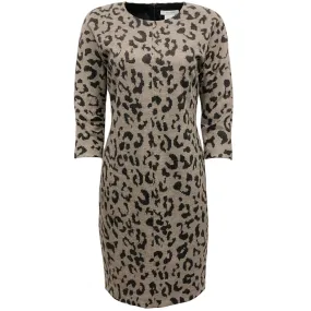 Max Mara Taupe / Black Animal Print Dress