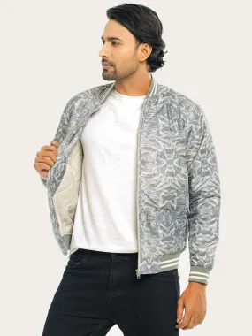 Men's Casual Bomber Jacket in Pastel Blue