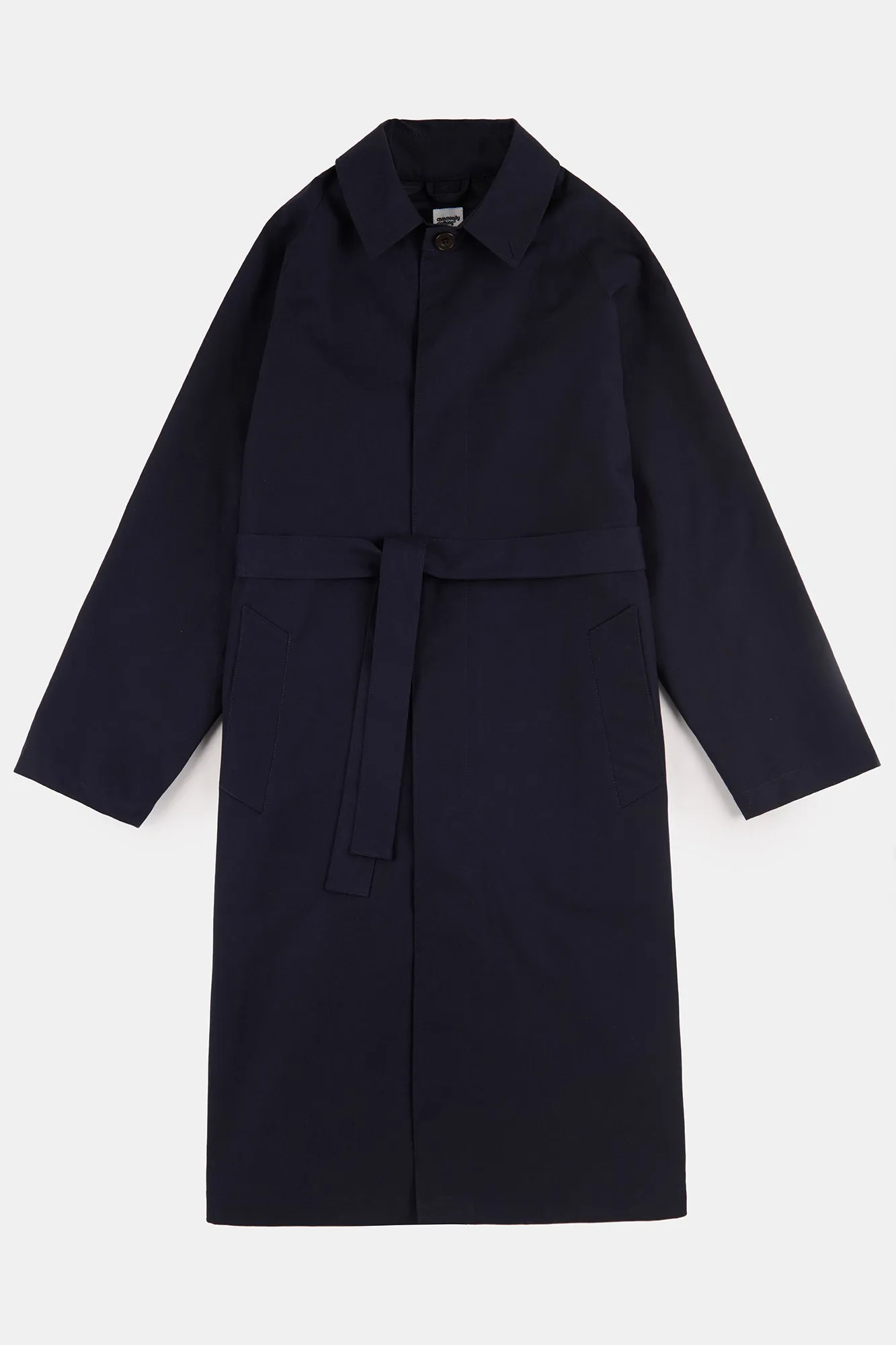 Men's Frank Belted Raglan Raincoat - Navy