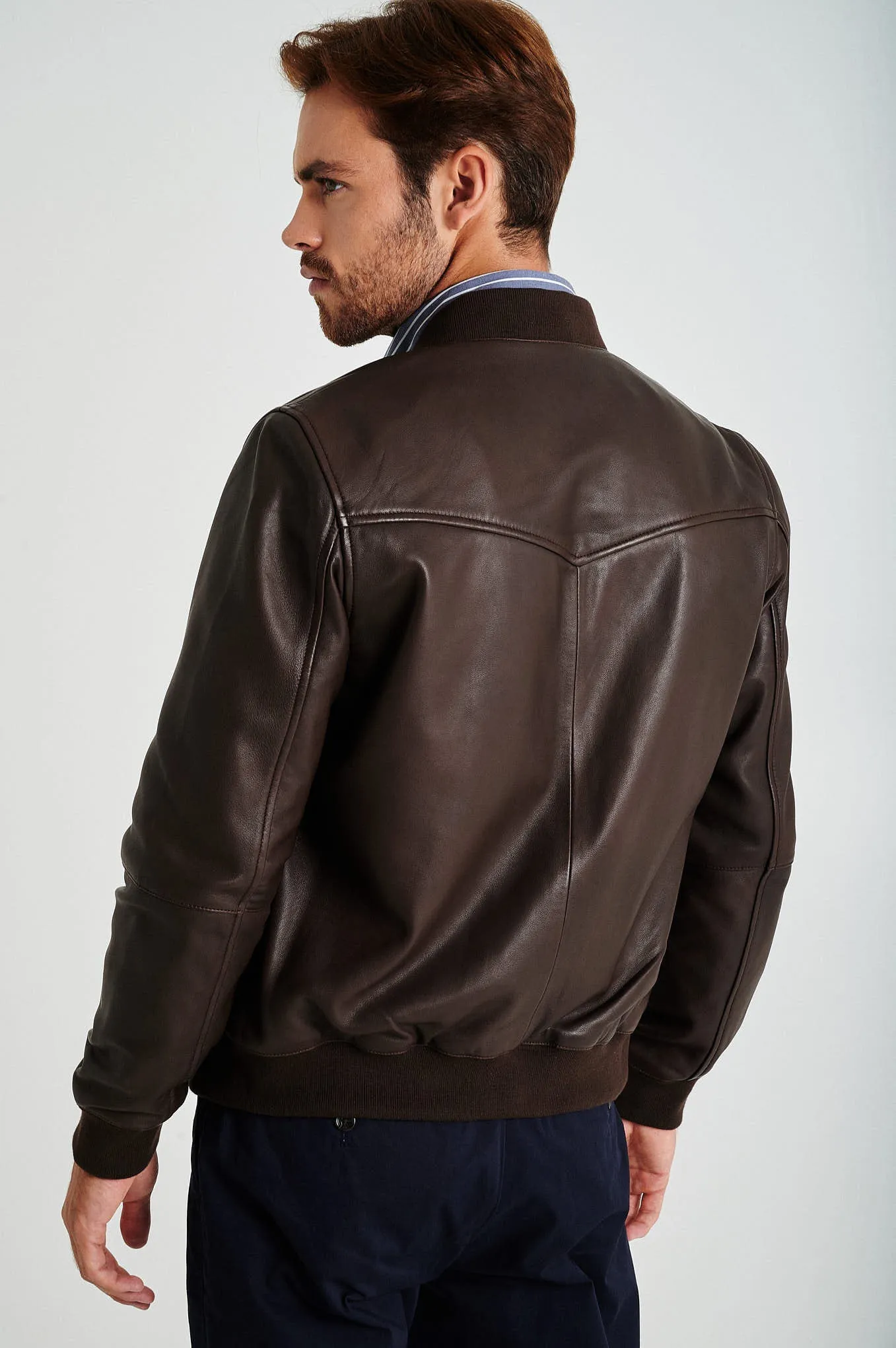 Men's nappa bomber jacket