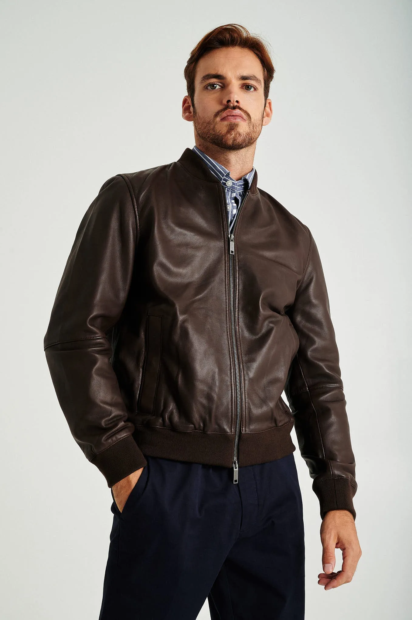 Men's nappa bomber jacket