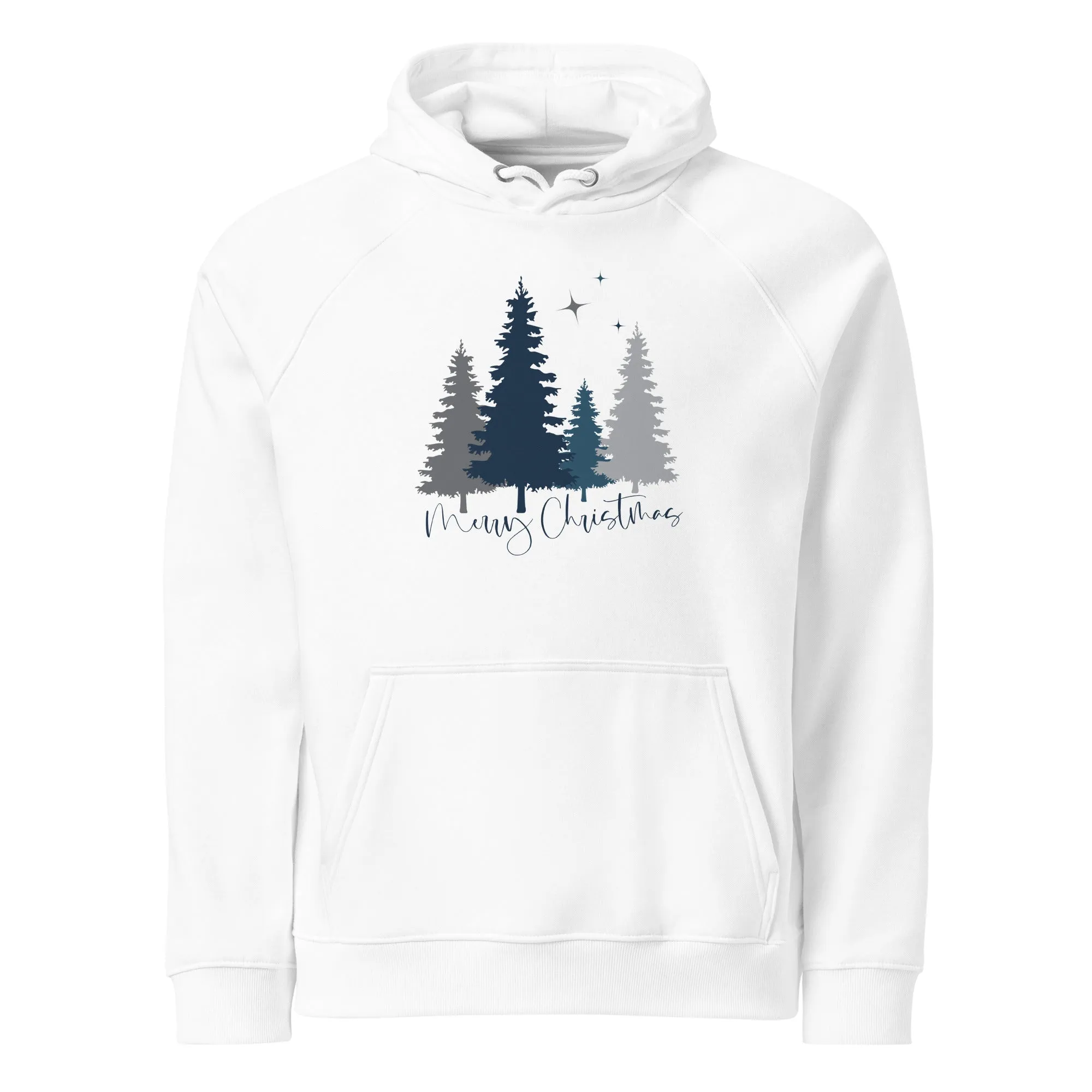 Merry Christmas Tree Graphic Men Eco Raglan Hoodie