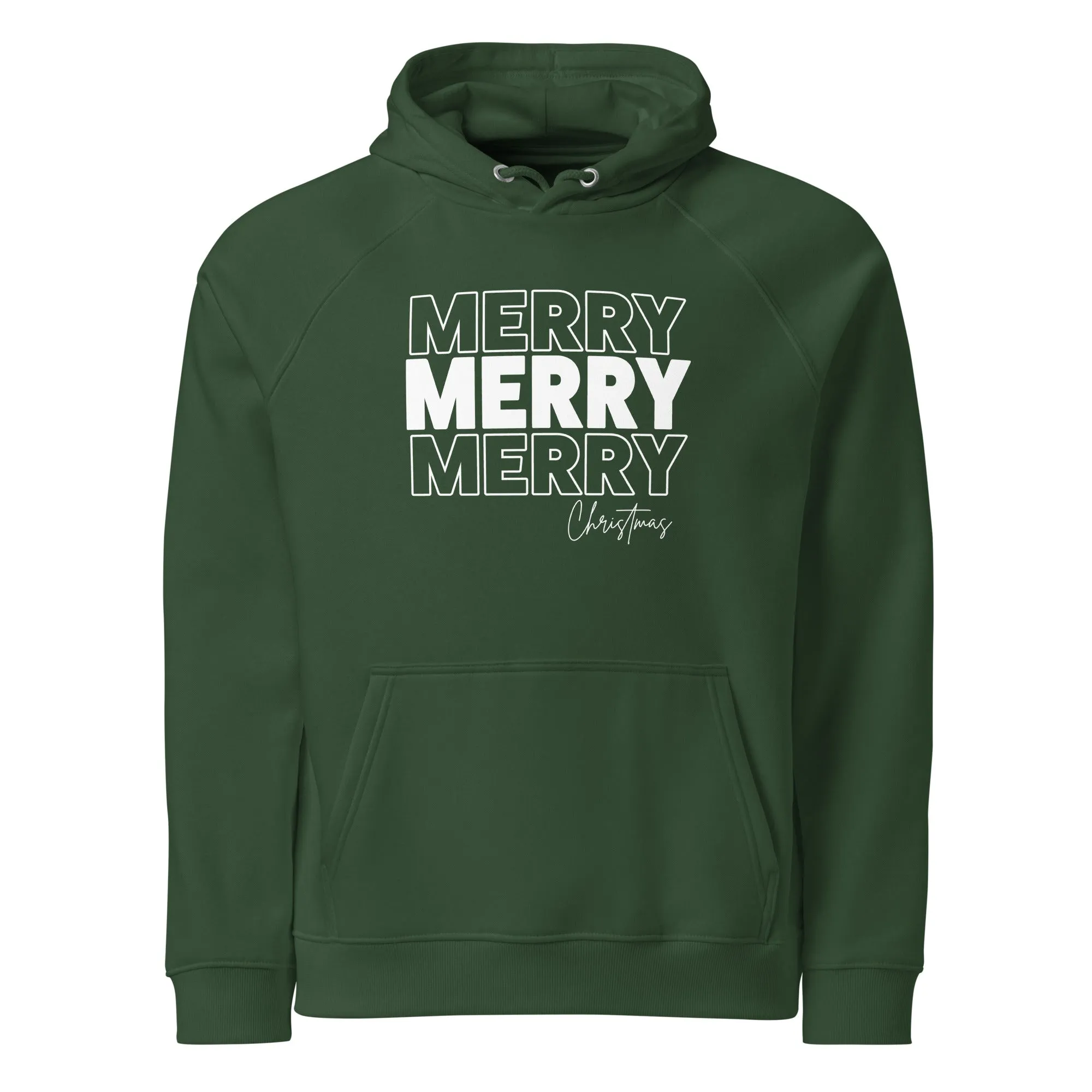 Merry Merry Merry Christmas Graphics Men Eco Raglan Hoodie