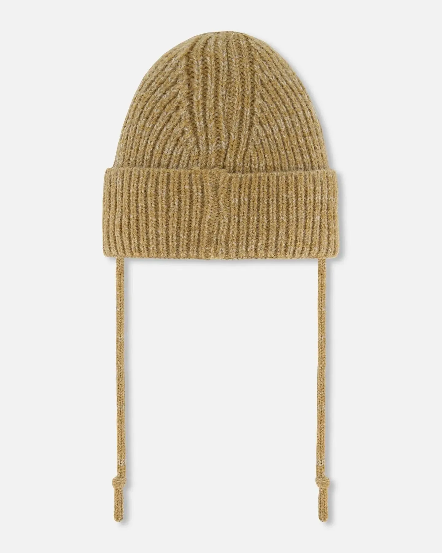 Mid-Season Knit Hat With Strings Taupe