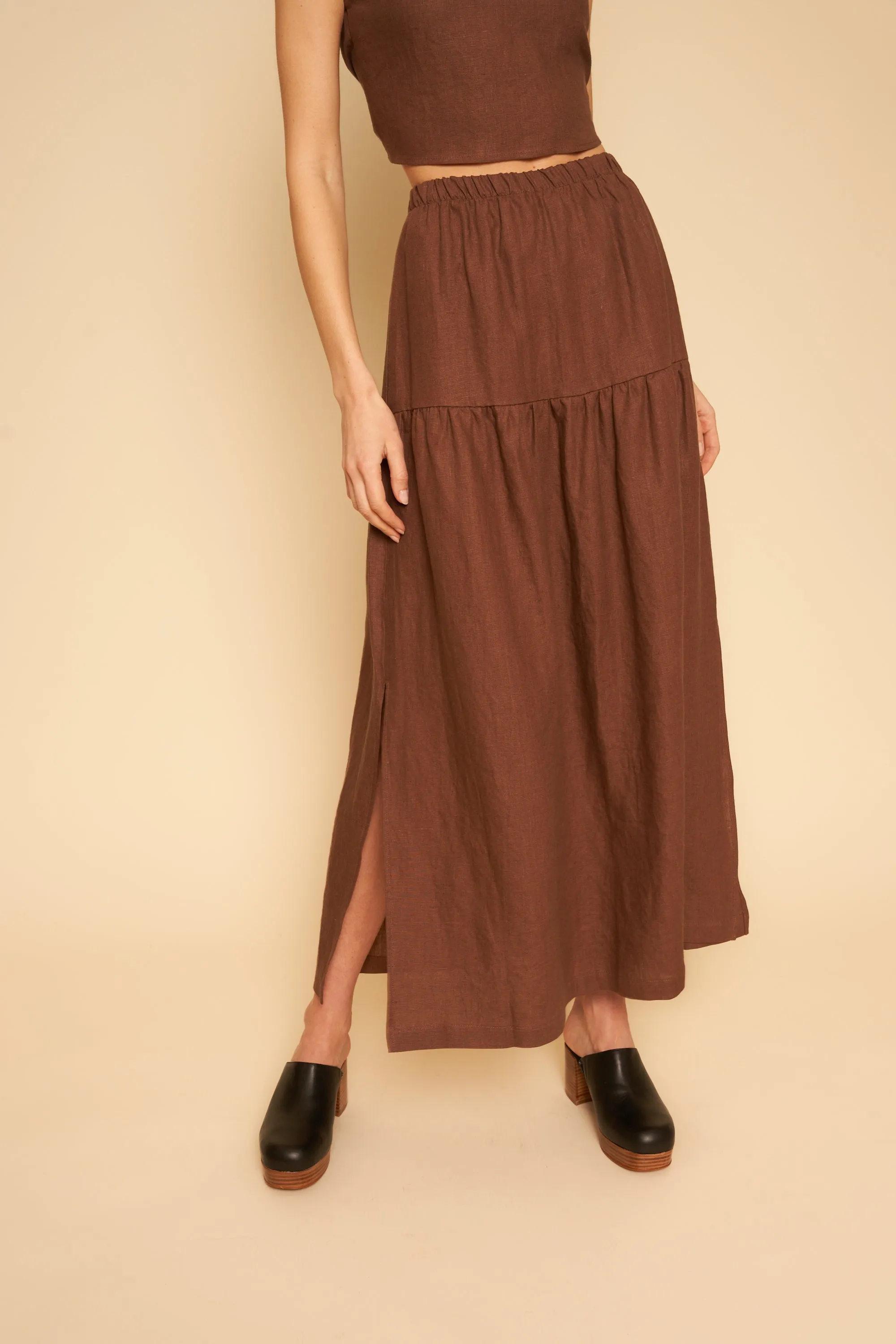 Millie Skirt/Dress in Chocolate Linen