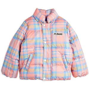 Mini Rodini Pink Check Aop City Puffer Jacket