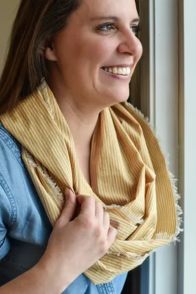 Mustard Yellow Stripe Infinity Scarf