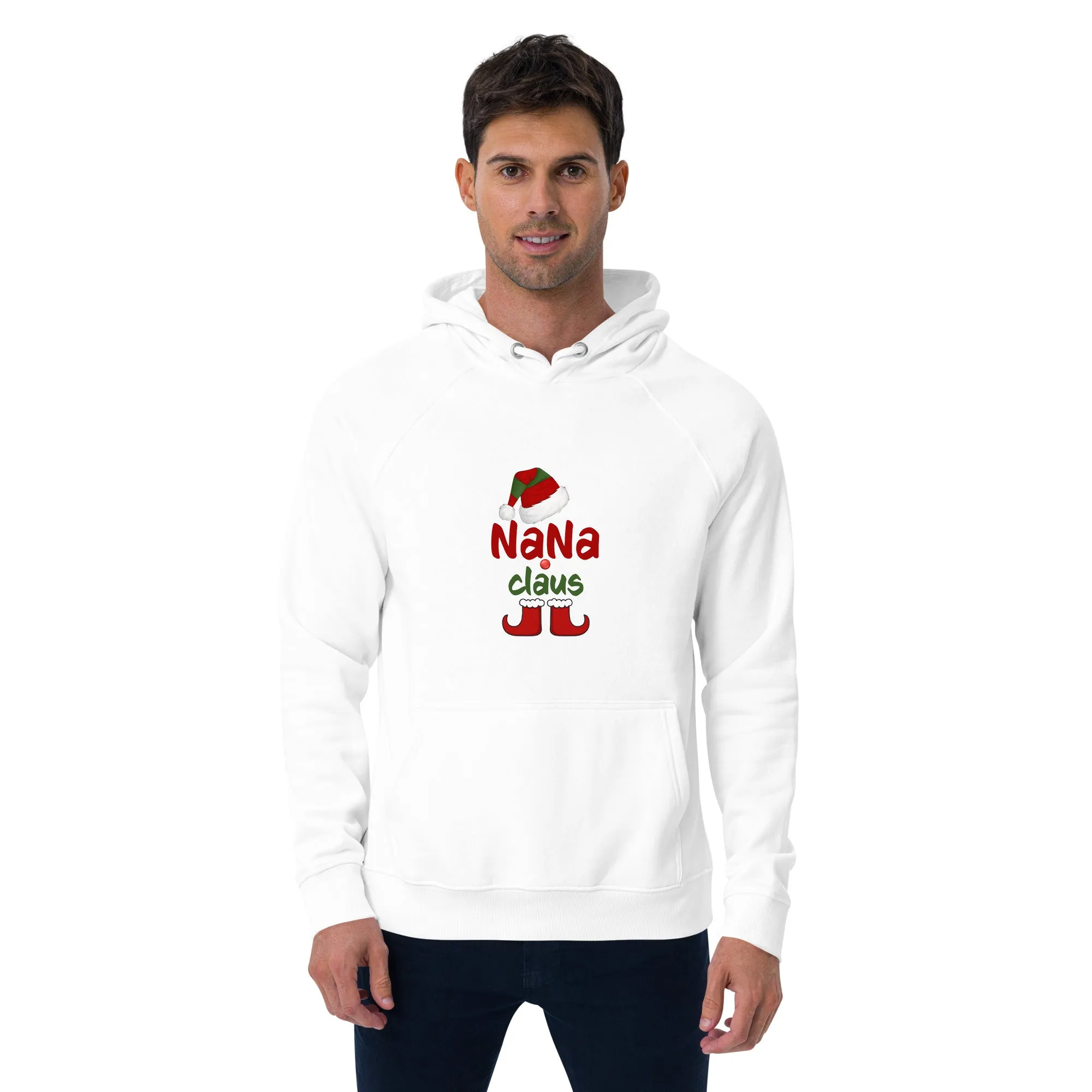 Nana Claus Graphics Men Eco Raglan Hoodie