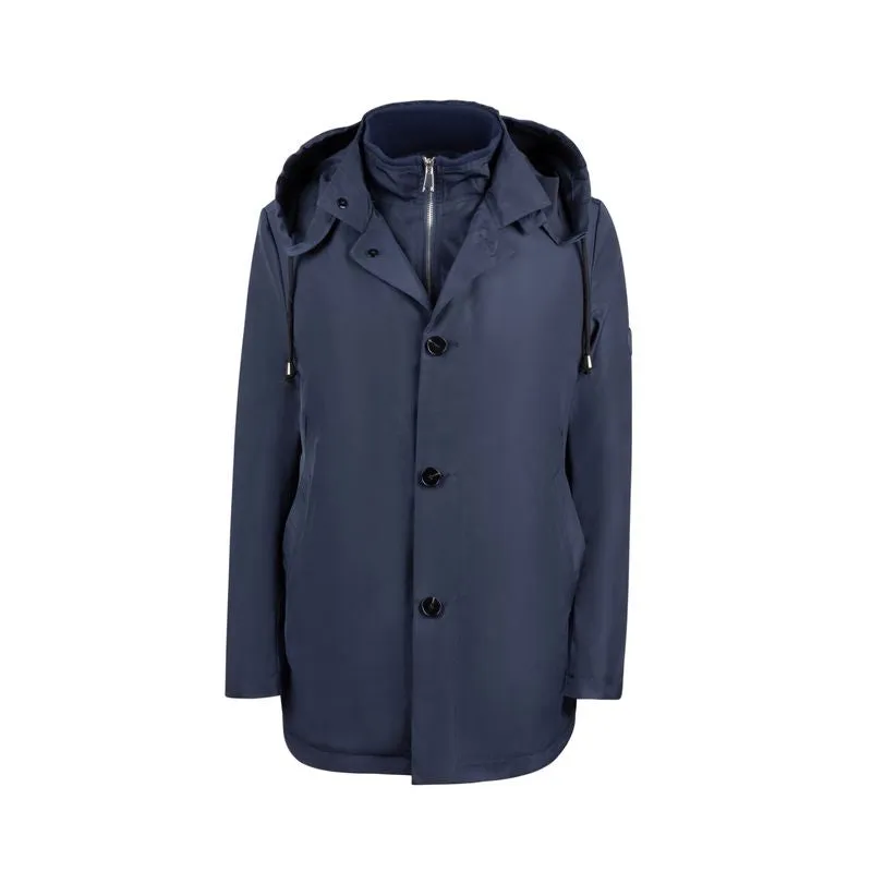 Navy Down Lined Raincoat