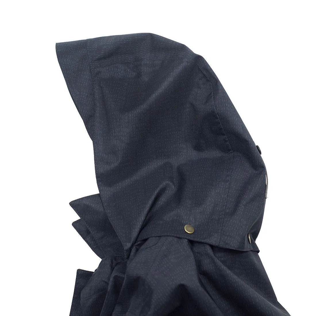 Navy Geneve raincoat with sashiko print