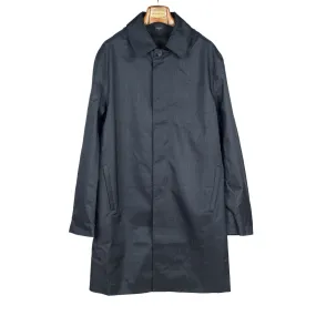 Navy Geneve raincoat with sashiko print